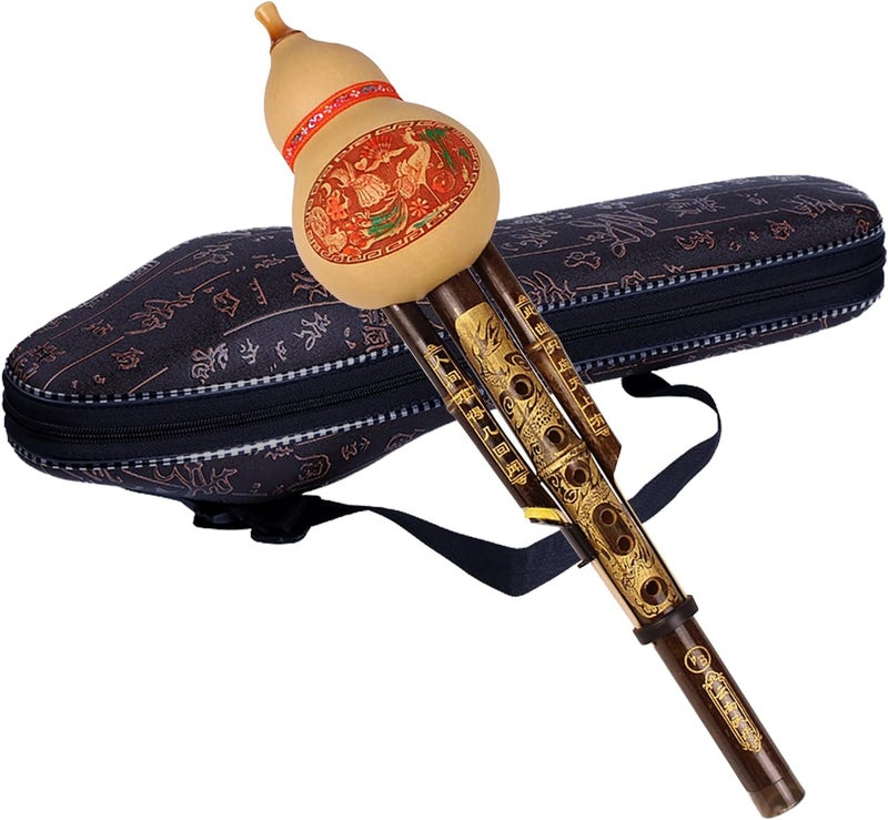 mocrcrel Chinese Handmade Hulusi Bamboo Gourd Cucurbit Flute Ethnic Musical Instrument for Beginner Music Lovers (Key of B flat) - Image 1